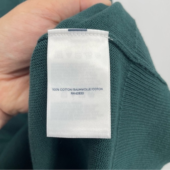 NWT Lands End 100% Supima Cotton 1/4 zip Sweater Sz XL green - Picture 4 of 9